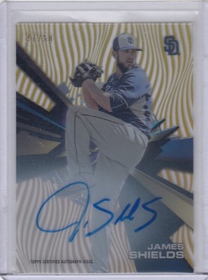 2015 James Shields Topps Tek Acetate GOLD AUTO /50 - JS Padres Royals Rays