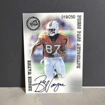 2001 Press Pass SE Reggie Wayne Rookie Autograph Silver /250 Miami Hurricanes