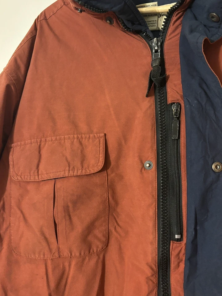 Chaqueta de plumón de ganso Eddie Bauer Gore-Tex Ridge Line para hombre talla XXL naranja quemado Foto 3 de 4