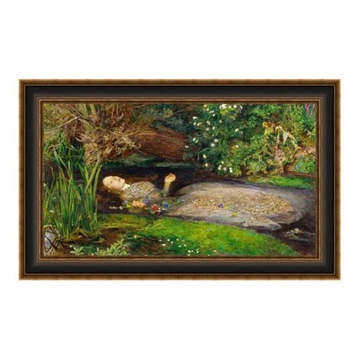 Framed Canvas Giclee Print Wall Art Ophelia by John Everett Millais Home Decor