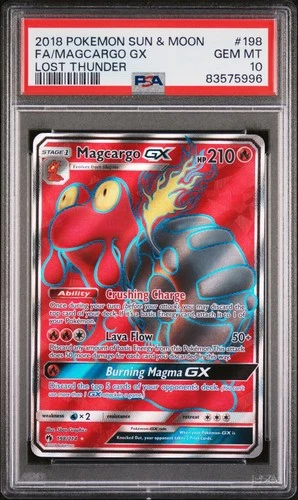Pokemon Magcargo GX Full Art Lost Thunder #198 PSA 10 Gem Mint