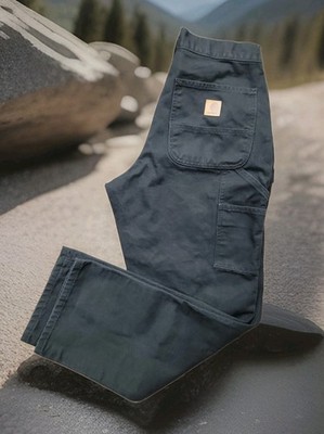 Carhartt B11 BLK Black Dungaree Duck Work Pants Carpenter Men s Sz 30 X 31
