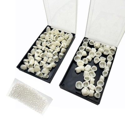 120 Pcs False Teeth Crown Repair Kit Dental Anterior and Posterior Veneers.