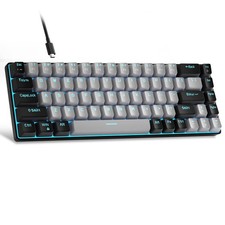 60 Mechanical Gaming Keyboard, LED Backlit, 68 Keys, Blue Switch, Wired,