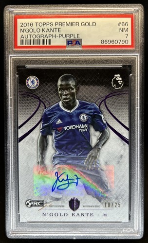 2016 Topps Premier Gold N Golo Kante Auto Purple RC Rookie #/25 Chelsea PSA 7