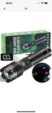 Rechargeable Flashlights High Lumens 100000 Single 2 Modes, Super Bright LED ...