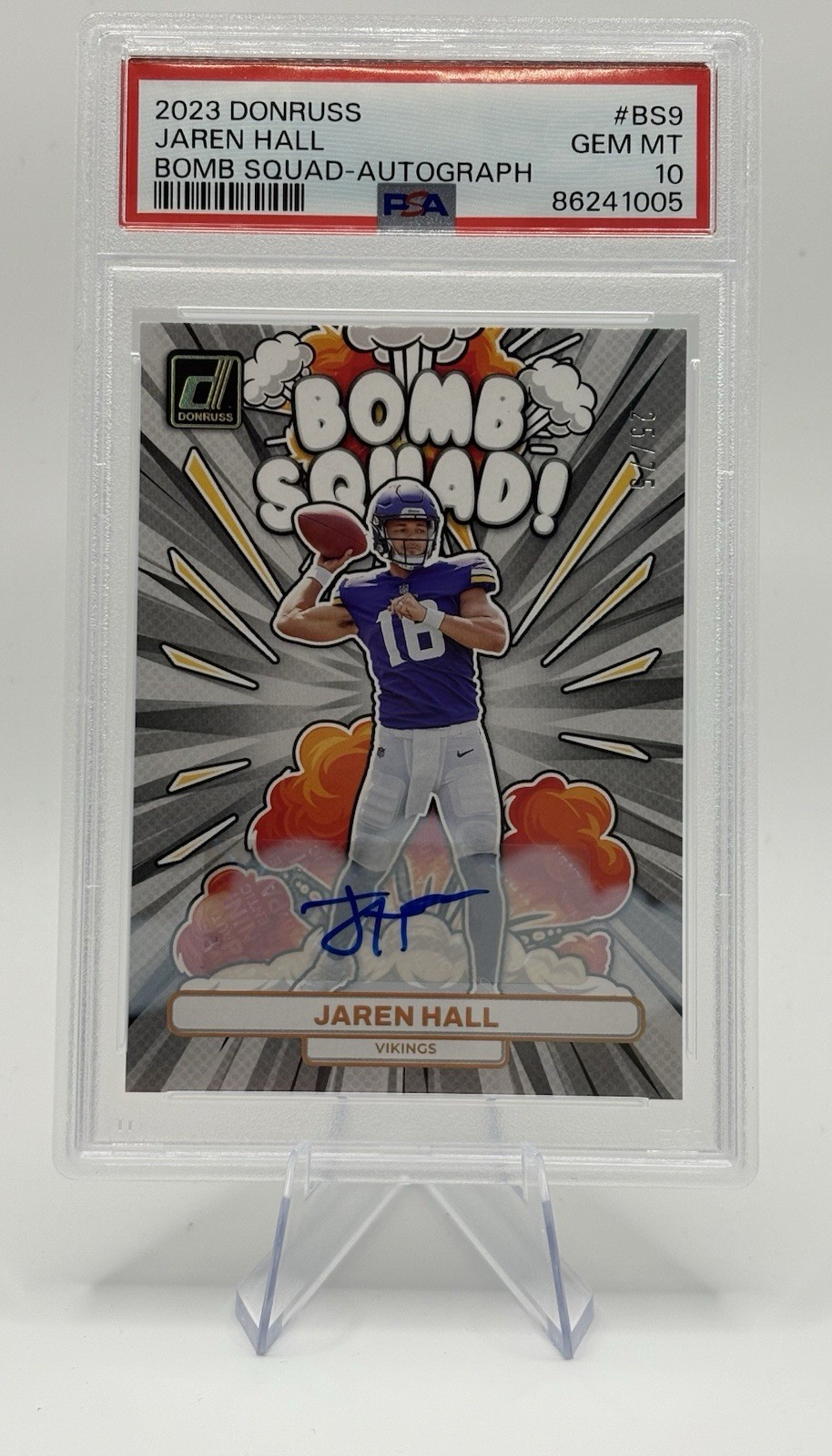 Jaren Hall Panini Donruss Bomb Squad #BS9 Autograph