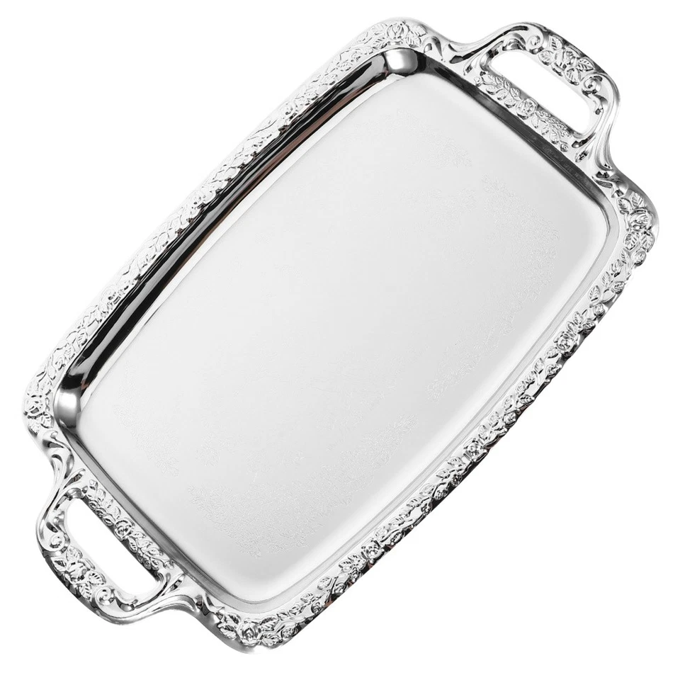  Piatto per alimenti in acciaio inossidabile, piatto per frutta da festa, piatto - Immagine 4 di 4