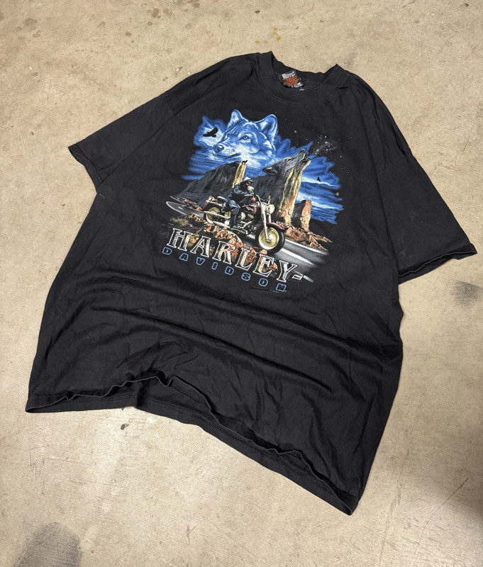 Harley-Davidson 1998 Wenatchee Washington Wolf Graphic Black T-Shirt XXL