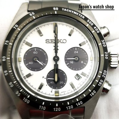 SEIKO SPEEDTIMER SBDL085 美品 SEIKO PROSPEX SPEEDTIMER SBDL085 White Solar Chronograph Men's