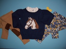 Janie and Jack girl "EQUESTRIAN 3 PC SET" 6-12mth ...2025 TAG