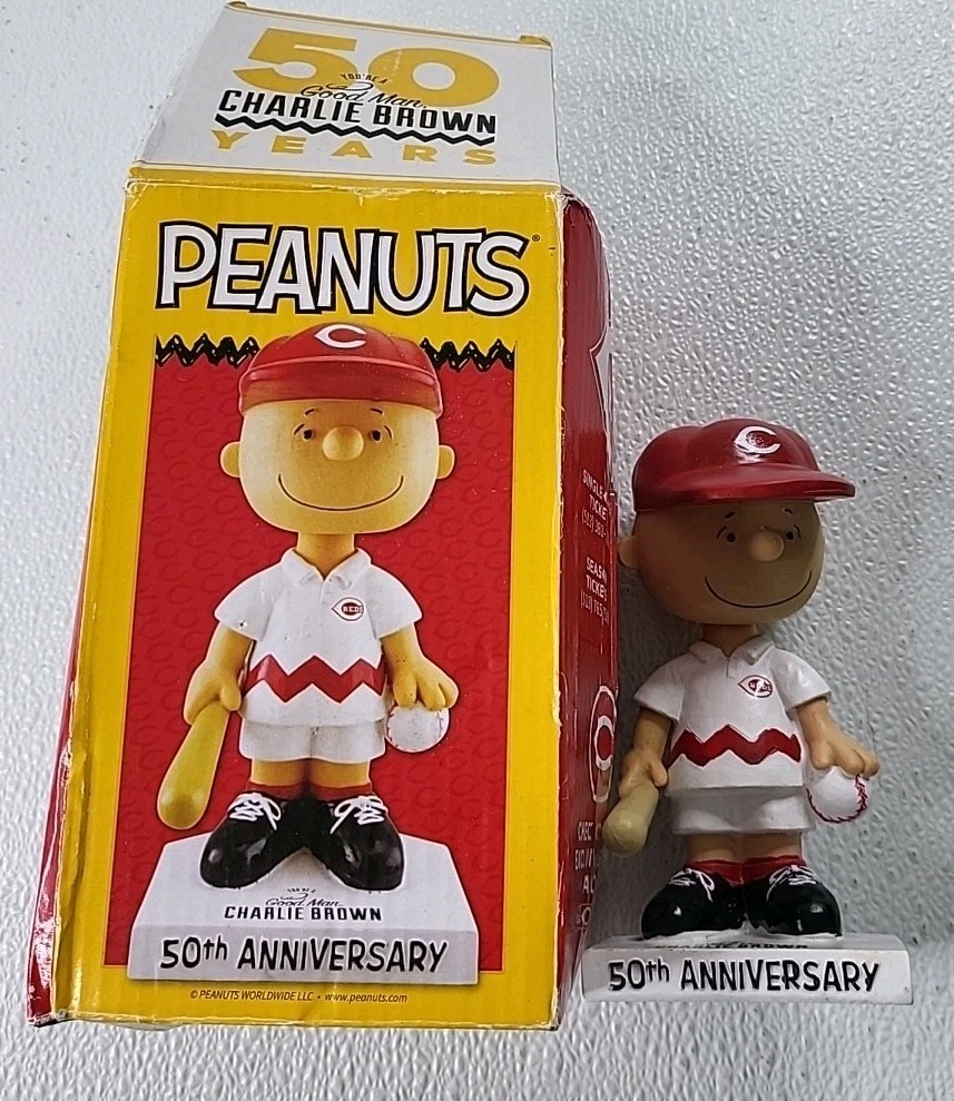 Cincinnati Redds CHARLIE BROWN Peanuts Bobblehead 50th Anniversary