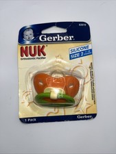 2005 Gerber NUK Orthodontic Silicone Pacifier Size 2 NOS Orange Green