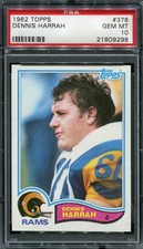 1982 Topps Football 378 Dennis Harrah PSA 10 Los Angeles Rams