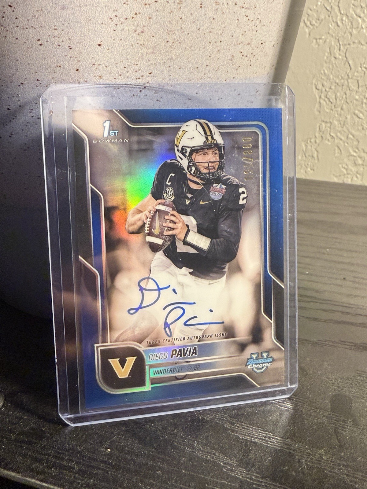 2025 Bowman Chrome 1st Bowman U Diego Pavia Blue Refractor Auto 10/150 Vandy