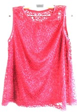 Bluse Damen  Gr. 38 ohne Arm Halbtransparent Schwedenrot Neu