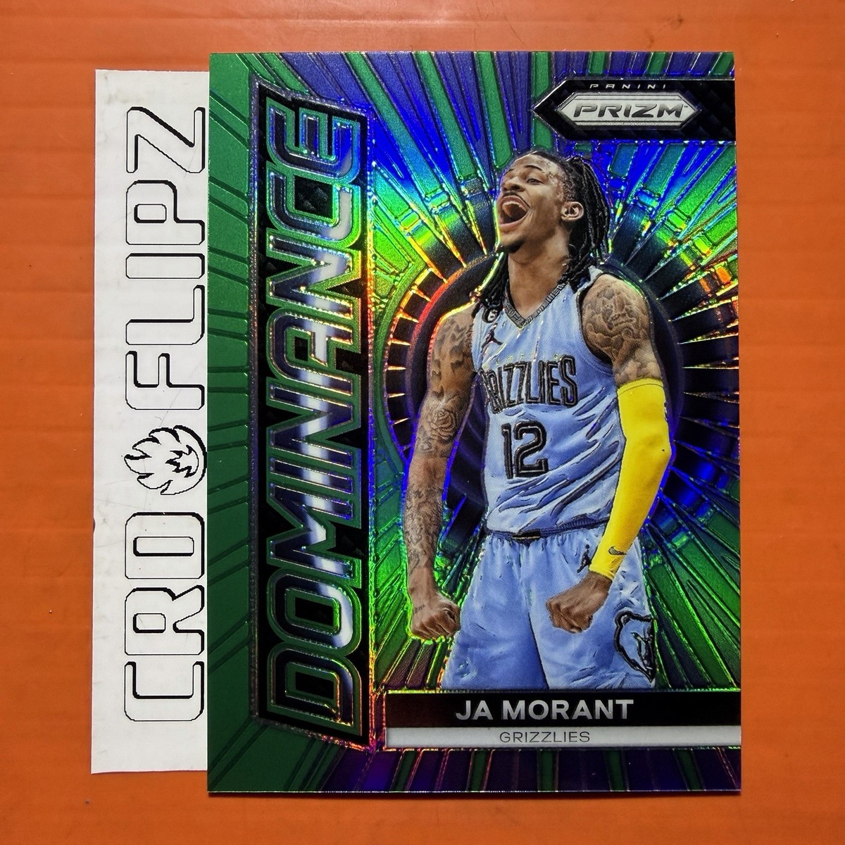 Ja Morant 2023-24 Prizm Dominance Green Refractor SP #1 Grizzlies 