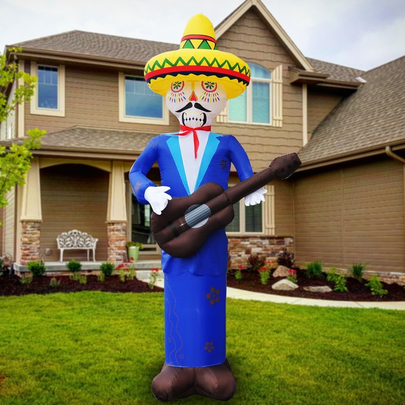 8FT Halloween Inflatable Mariachi With LED Light Outdoor Yard Decoration 1908