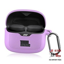 for JBL Tune Buds Case Cover, Soft Silicone Protective Earbuds Case Purple