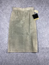 Dana Brooke Skirt Womens 4 Green Suede Pencil High Waist Career Classic Lined