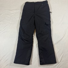 Slalom Vintage 90's Cargo Ski Snow Pants Mens M Black Watrproof Winter Straight