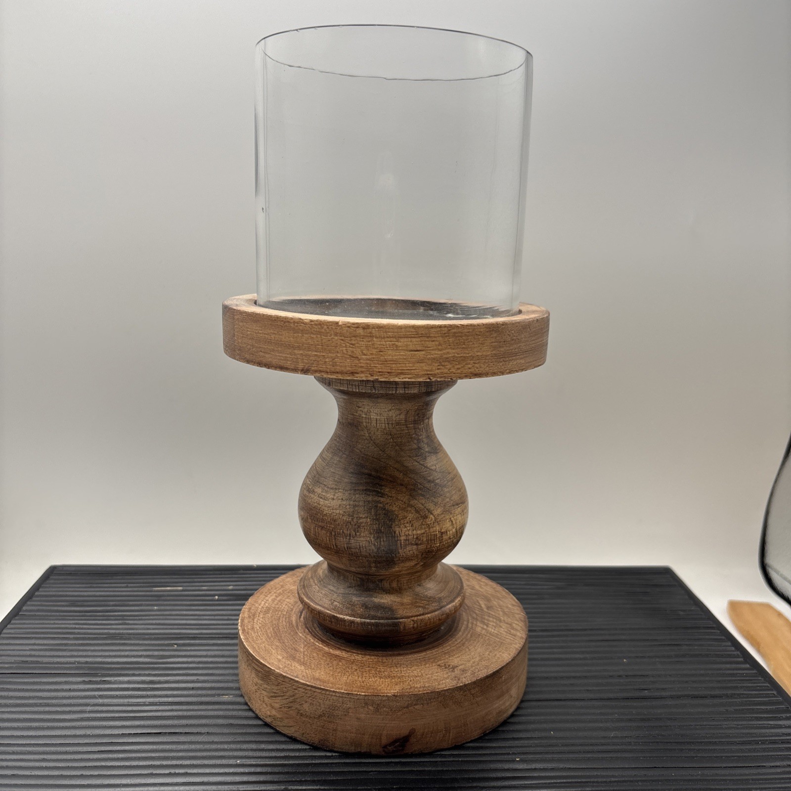 Rustic Style Brown With Black Base 10&rdquo; Tall 4.5&rdquo; Width With Glass