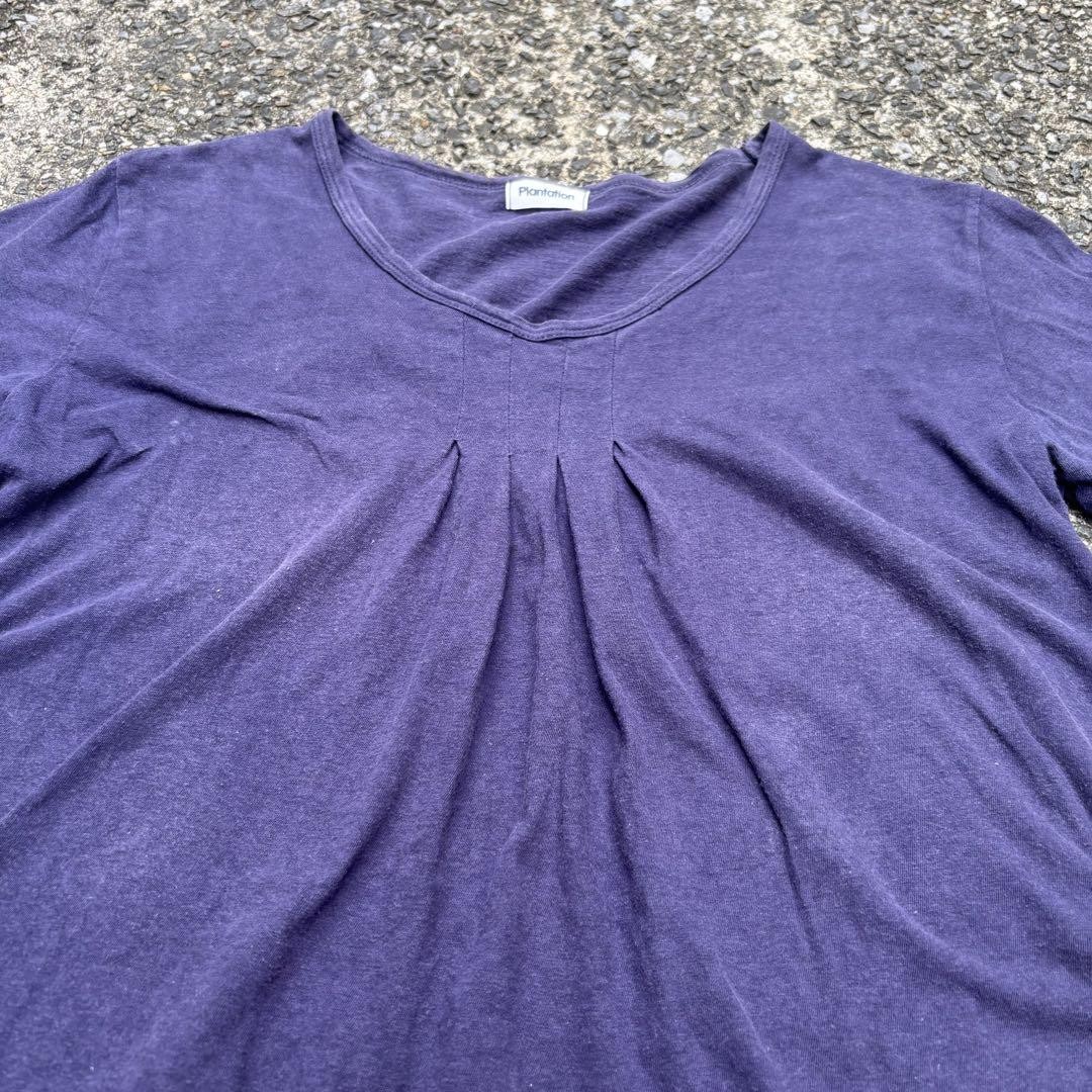 80s Plantation 半袖 Tシャツ ナス紺 イッセイミヤケ 変形 80s Plantation 半袖 Tシャツ ナス紺 イッセイミヤケ 変形