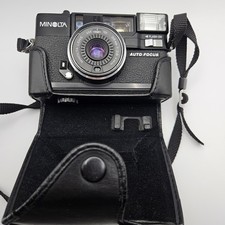 Minolta Hi-Matic AF2 35mm Point and Shoot Film Camera with Case For Parts