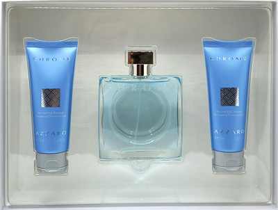 AZZARO CHROME 3 PCS GIFT SET FOR MEN EDT SPRAY 3.3 Oz, 2 PCS