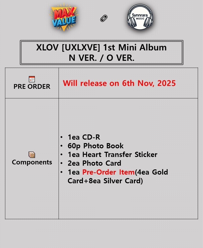 XLOV [UXLXVE] 1st Mini Album CD-R+Photo Book+Sticker+2 Card+PRE