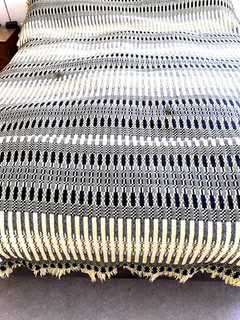 Vintage Welsh Wool Tapestry Reversible Blanket Yellow/Black