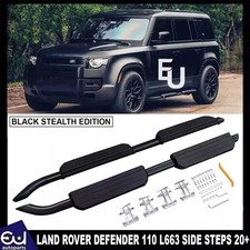 For Land Rover Defender 110 L663 Running Board Side Steps Black Edition 20