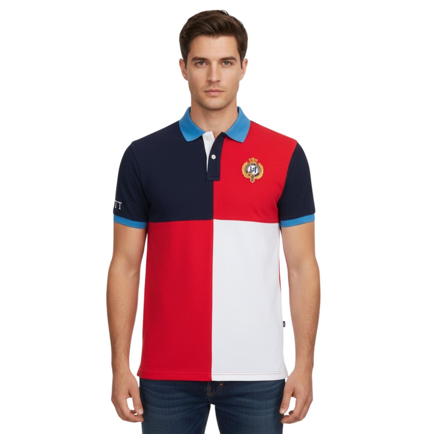 Hackett London Herren Quad Polo Hemd Baumwolle klassisch M