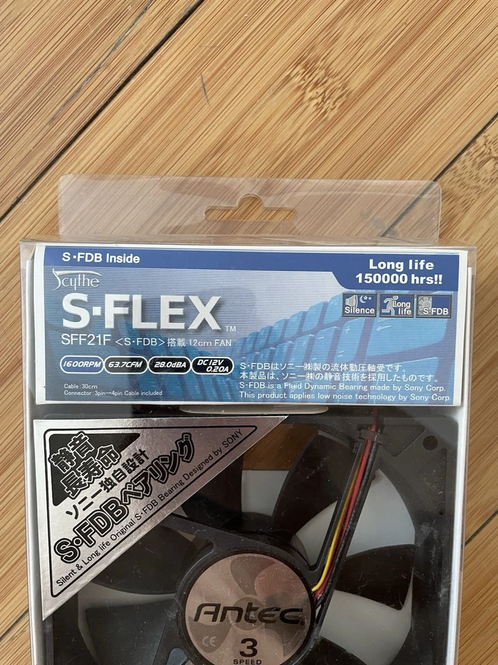 SCYTHE S-FLEX SFF21F S-FDB 12CM 12V 1600 RPM PC Cooler Can New Open Box - Image 2 of 3