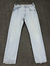 Vintage 501 Jeans 30X30 fits 28x30 Light Wash Button Fly Made in USA Y2K