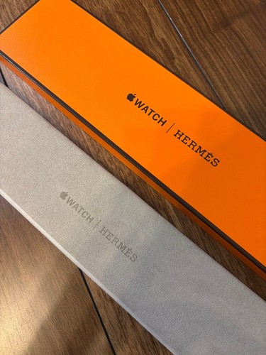 Apple Watch Hermes Black Leather Band 41mm Luxury Accessory Unused - Afbeelding 7 van 7