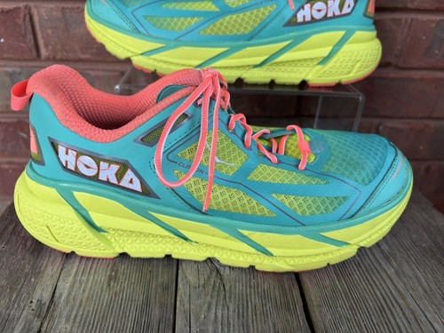 Hoka One One Womens Size 7.5 Clifton 1 Running Shoes Sneakers 1101944 Aqua Green - Picture 2 of 16