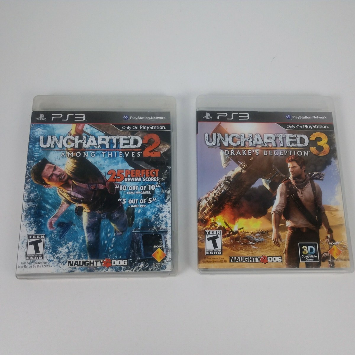 PlayStation 3 PS3 Uncharted 2 &amp; 3 Video Game Lot Tested | eBay