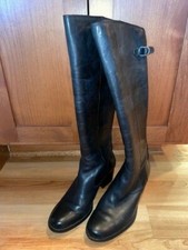 Botas para mujer RIO GRANDE de cuero negro hasta la rodilla talla 9 de EE. UU.