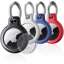 SPGUARD 4 Pack Waterproof AirTag Holder Keychain,Air Tag Case with Anti-Lost ...