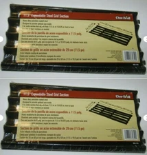 QTY 2) Charbroil BBQ Grill Expandable Steel Grid Sections Porceleon 11.5-19.62"
