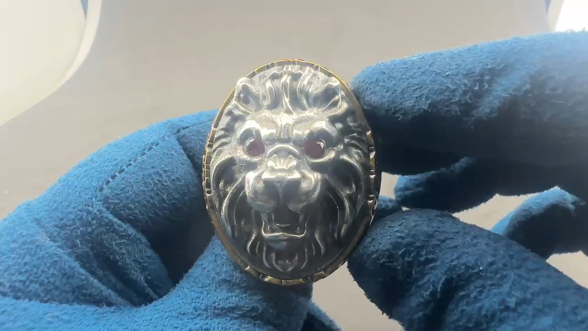 Huge Lion Head Ring Men 925 Sterling Silver Gothic Big Roaring