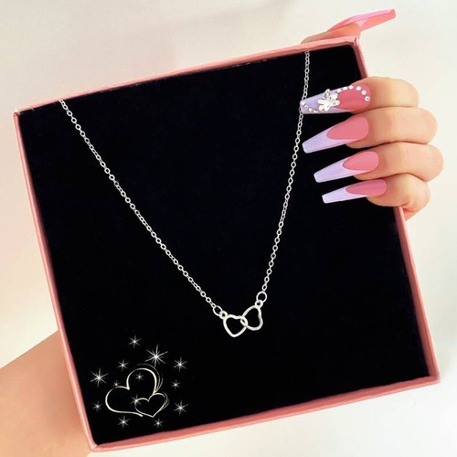 Double Heart Pendant Necklace. - Picture 7 of 19