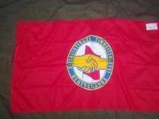 Originale DDR Partei Fahne, SED  Fahne, Emblem vern&auml;ht VEB Hersteller Schnippel