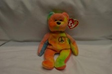 GUARANTEED AUTHENTIC PEACE THE BEAR TY BEANIE BABIES ]PVC PELLETS 1996 4053 #2