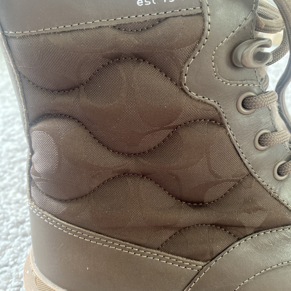 Coach Citysole Leather Lace Up Boots With Shearling Men display picture 3