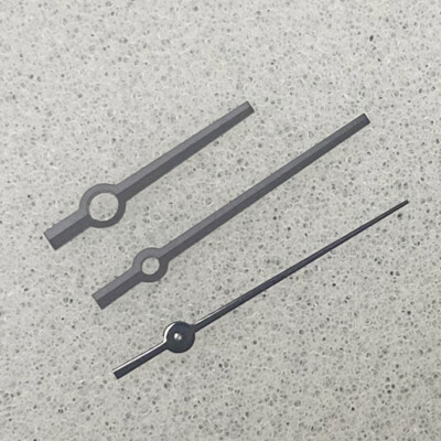 Simple Long Silver/Black Trim No Lume Watch Hands for NH35/NH36/4R/7S Movement