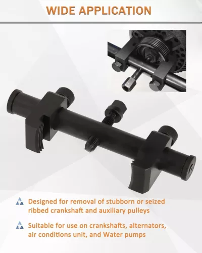 Puller for Ribbed Pulleys Ribbed Crankshaft/ Auxiliary Pulley Removal Hand Tool - Picture 5 of 17