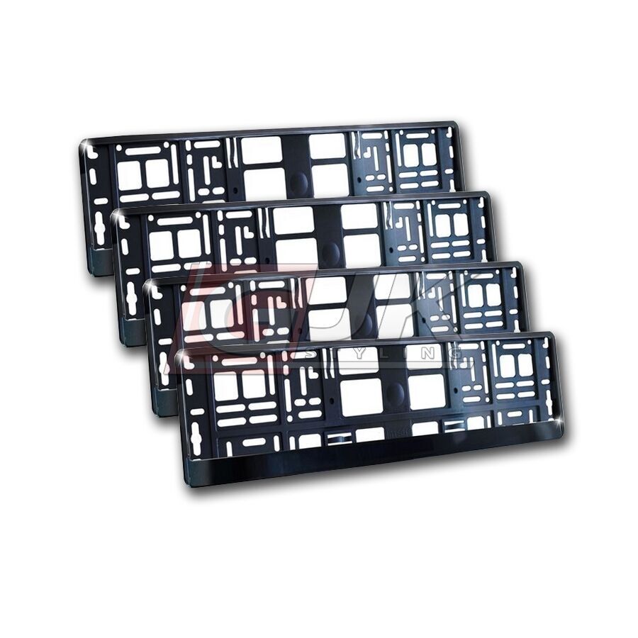 Support Plaque Immatriculation Métallisé Noir pour Rénover Look Voiture Auto 4x