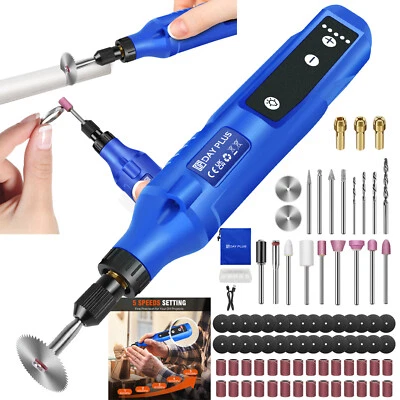 MARKENLOS 80Tlg Mini Dremel Multifunktionswerkzeug USB Akku Mehrzweck Drehwerkzeug 5 Gänge